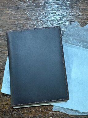 Brown Genuine Leather Bi-fold Wallet Card Passport Holder NIP NEW